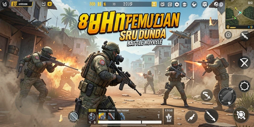 Tangkapan layar utama gameplay Battle Royale yang intens.