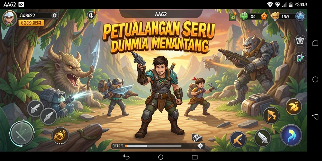 Screenshot utama AA62 menampilkan gameplay yang seru dan menantang.