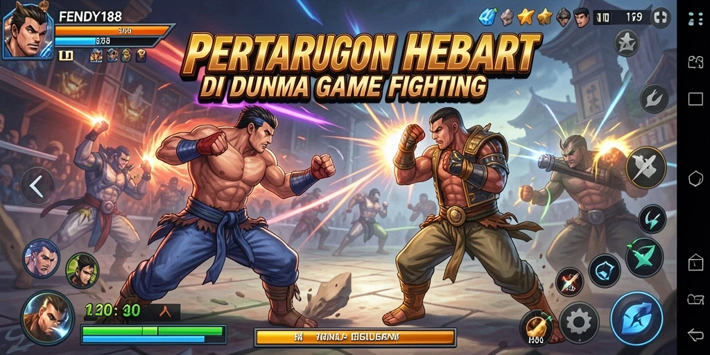Tampilan pertarungan epik dalam FENDY188 dengan karakter unik.
