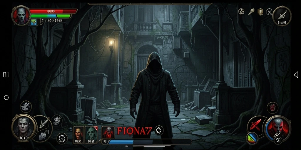 Tampilan gameplay FIONA77 yang menegangkan dan menyeramkan.