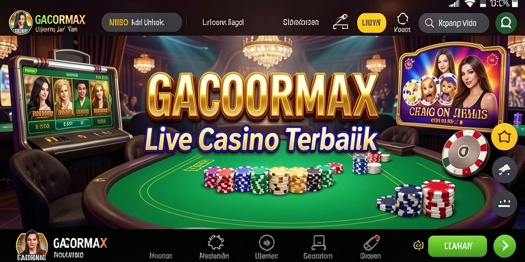 GACORMAX menampilkan dealer langsung dan meja permainan kasino.