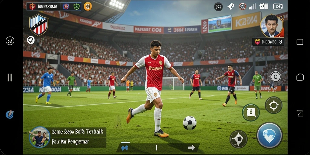 Gameplay K234 menampilkan aksi sepak bola yang seru dan mendebarkan.