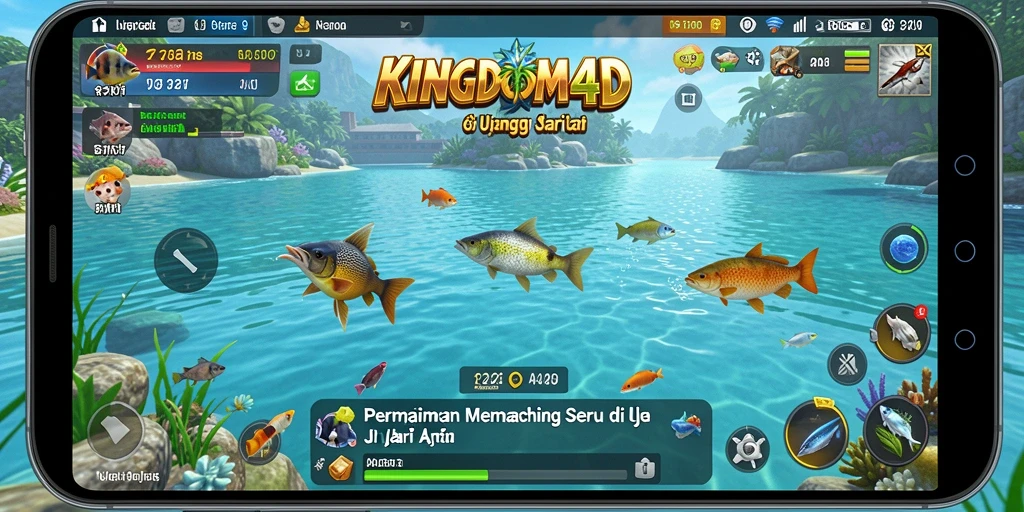 Gameplay KINGDOM4D yang menampilkan keseruan memancing di laut.