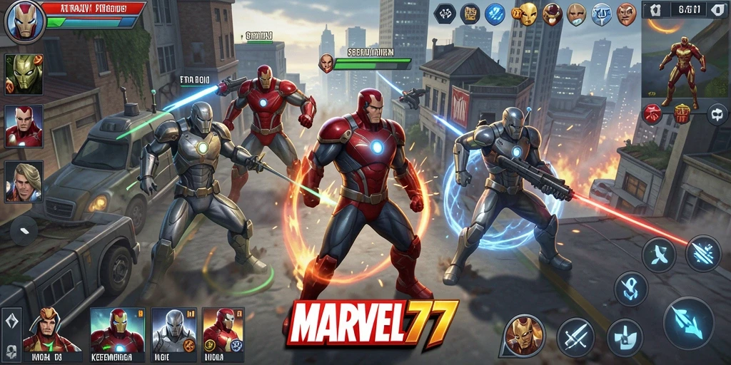 Tampilan gameplay yang menarik dalam MARVEL77 dengan strategi SLG.