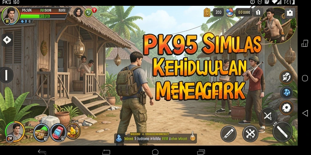 Tampilan gameplay menarik PK95 dengan elemen simulasi kehidupan.