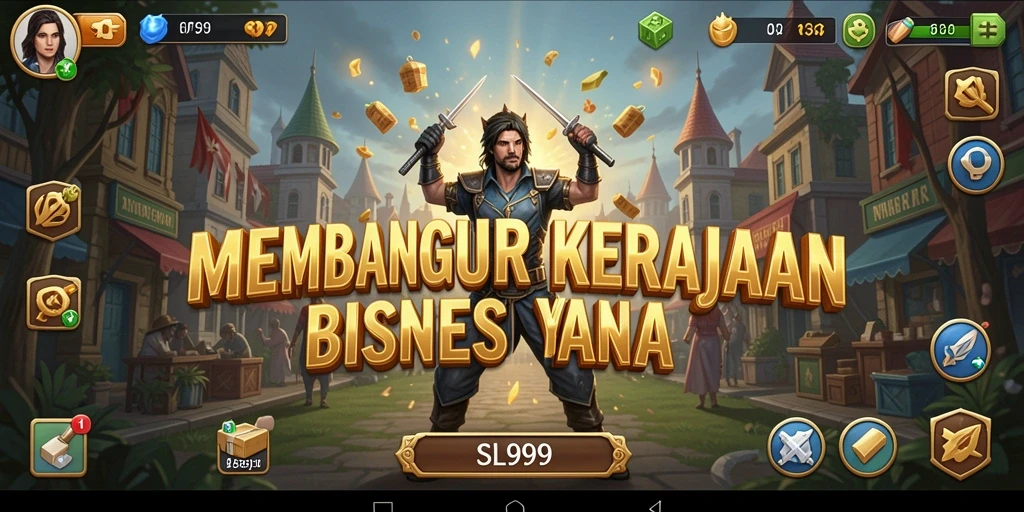 Tampilan gameplay SL999 menunjukkan strategi bisnis yang menuntut kecerdasan dan perencanaan.