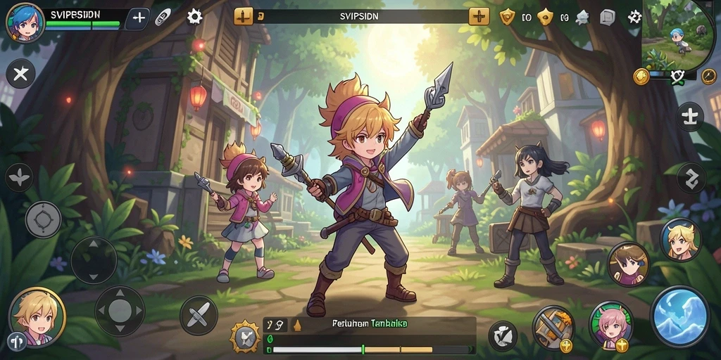 Tampilan menarik dari gameplay SVIPSIDN yang penuh aksi Anime.