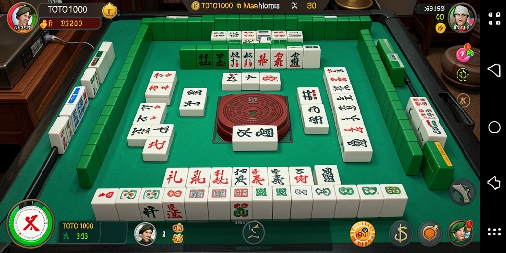 Gameplay seru TOTO1000 dengan desain Mahjong yang menarik.